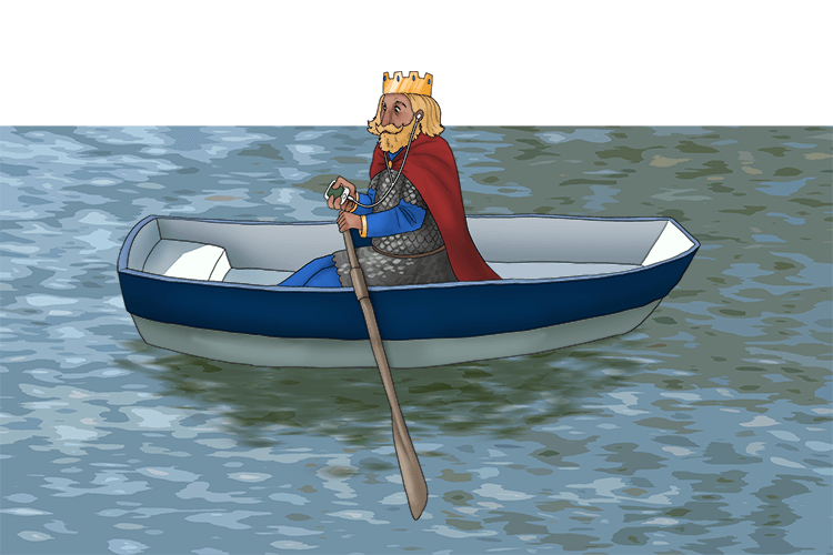 King Arthur rowed along listening to his iPod (arthropod).
